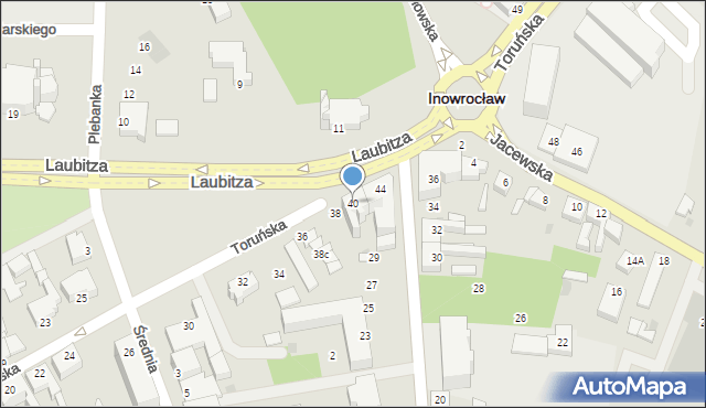 Inowrocław, Toruńska, 42, mapa Inowrocławia
