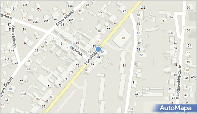 Inowrocław, Toruńska, 84, mapa Inowrocławia