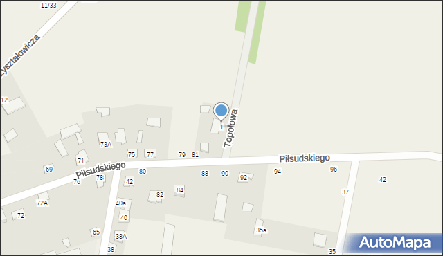 Janów Podlaski, Topolowa, 1, mapa Janów Podlaski