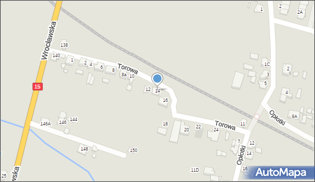 Jarocin, Torowa, 14, mapa Jarocin