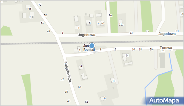 Jasień, Torowa, 6, mapa Jasień