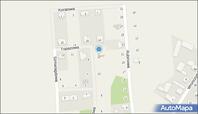 Jerzykowo, Topazowa, 12, mapa Jerzykowo