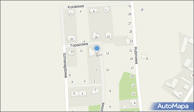 Jerzykowo, Topazowa, 9, mapa Jerzykowo