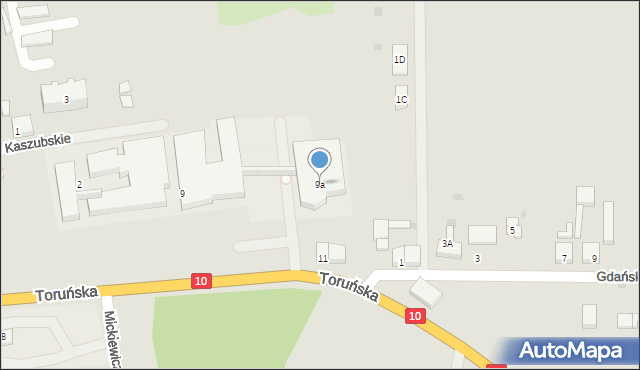 Kalisz Pomorski, Toruńska, 9a, mapa Kalisz Pomorski