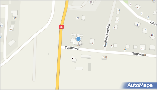 Kamień Krajeński, Topolowa, 1a, mapa Kamień Krajeński