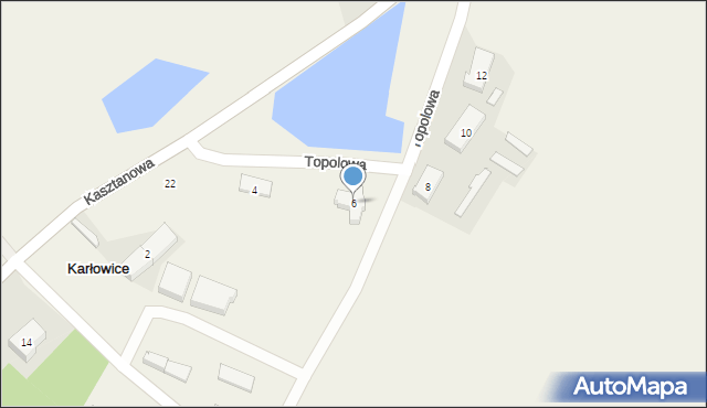 Karłowice, Topolowa, 6, mapa Karłowice