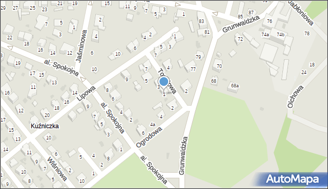 Kędzierzyn-Koźle, Topolowa, 1, mapa Kędzierzyna-Koźle