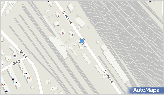 Kędzierzyn-Koźle, Towarowa, 16, mapa Kędzierzyna-Koźle