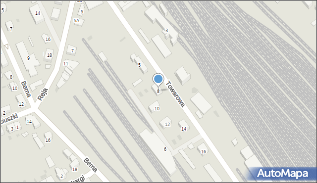 Kędzierzyn-Koźle, Towarowa, 8, mapa Kędzierzyna-Koźle