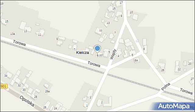 Kielcza, Torowa, 5, mapa Kielcza