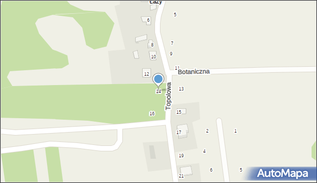 Klepaczka, Topolowa, 14, mapa Klepaczka