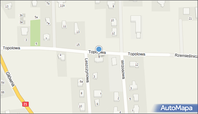 Kobylnica, Topolowa, 8, mapa Kobylnica