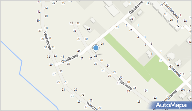 Kobylniki, Topolowa, 28, mapa Kobylniki