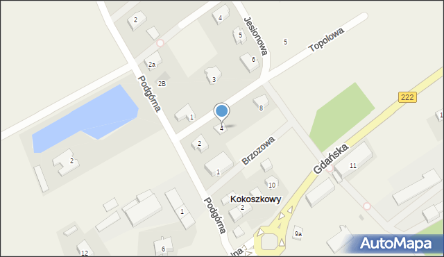 Kokoszkowy, Topolowa, 4, mapa Kokoszkowy