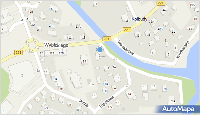 Kolbudy, Topolowa, 2, mapa Kolbudy