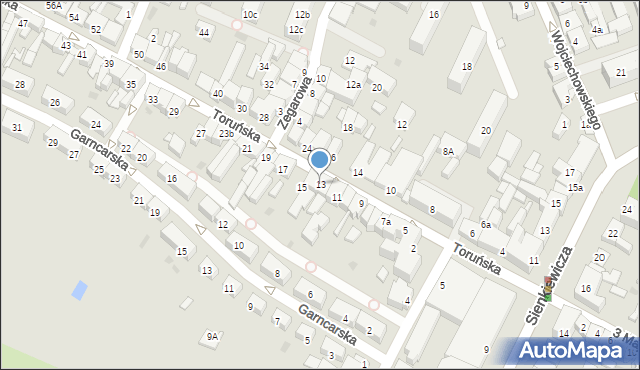 Koło, Toruńska, 13, mapa Koło