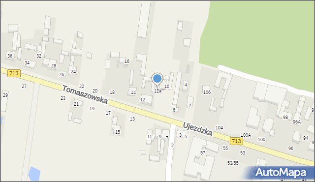 Komorów, Tomaszowska, 12a, mapa Komorów