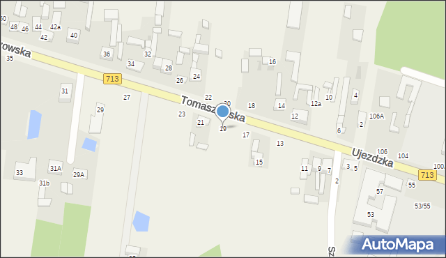 Komorów, Tomaszowska, 19, mapa Komorów