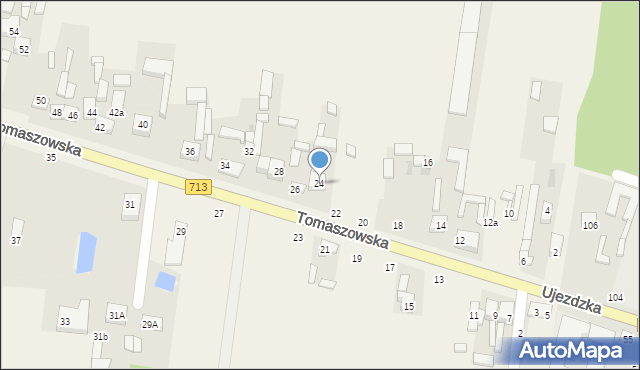 Komorów, Tomaszowska, 24, mapa Komorów