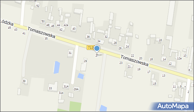 Komorów, Tomaszowska, 27, mapa Komorów