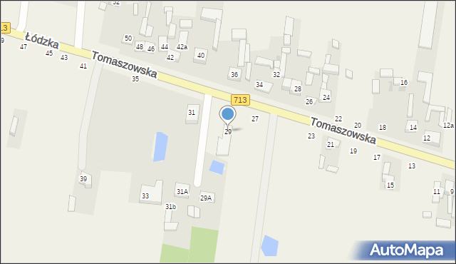 Komorów, Tomaszowska, 29, mapa Komorów