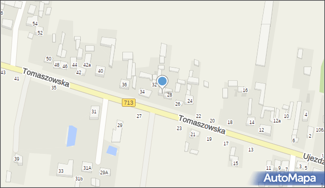 Komorów, Tomaszowska, 30, mapa Komorów