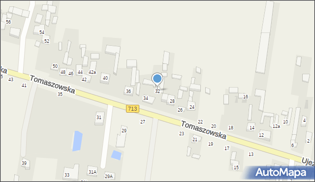 Komorów, Tomaszowska, 32, mapa Komorów