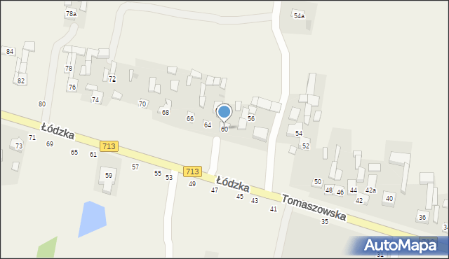 Komorów, Tomaszowska, 60, mapa Komorów