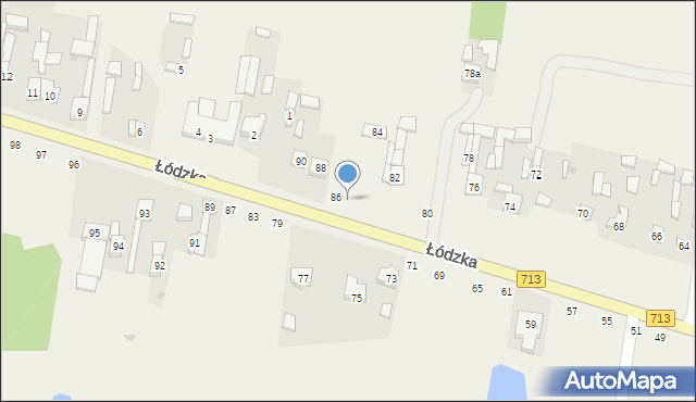 Komorów, Tomaszowska, 86a, mapa Komorów