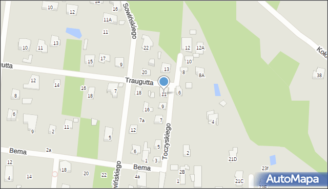 Konstancin-Jeziorna, Toczyskiego Józefa, 11, mapa Konstancin-Jeziorna