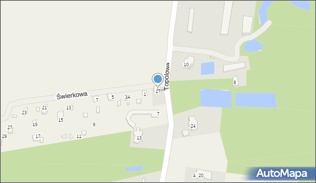 Korzeniówka, Topolowa, 17, mapa Korzeniówka