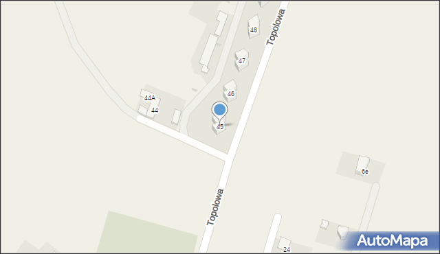 Korzeńsko, Topolowa, 45, mapa Korzeńsko