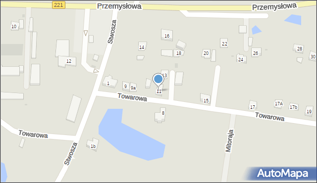 Kościerzyna, Towarowa, 11, mapa Kościerzyna