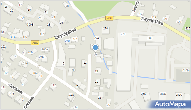 Koszalin, Topolowa, 17, mapa Koszalina