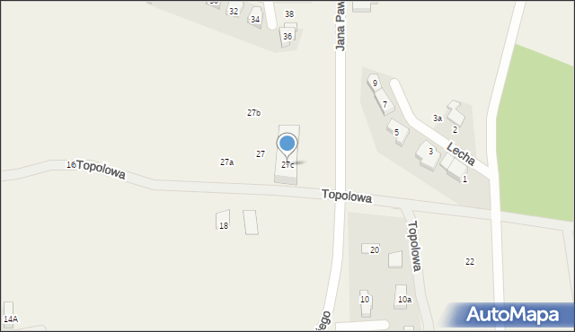 Koziegłowy, Topolowa, 27c, mapa Koziegłowy