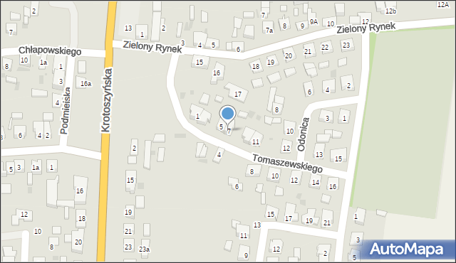 Koźmin Wielkopolski, Tomaszewskiego Mariana, dh., 7, mapa Koźmin Wielkopolski