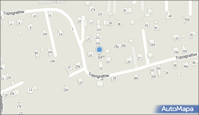 Kraków, Topografów, 21a, mapa Krakowa