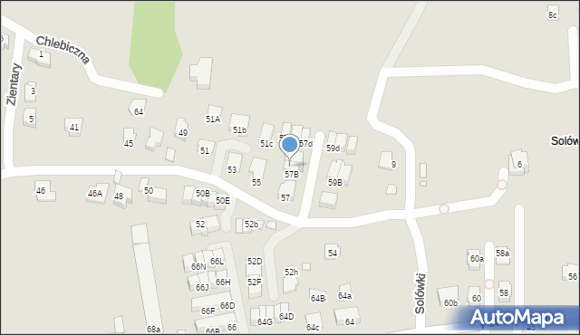 Kraków, Topografów, 57C, mapa Krakowa