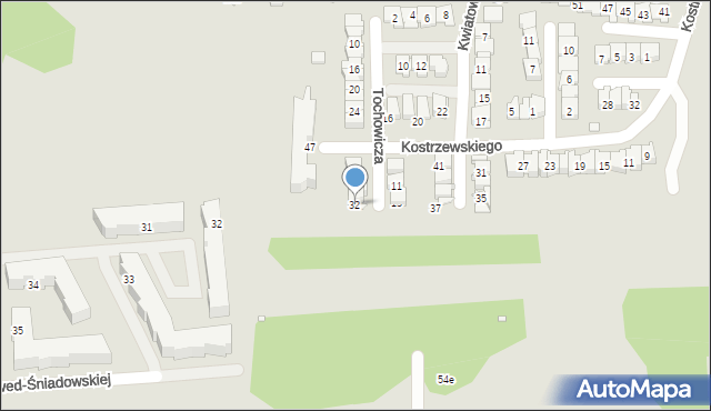 Kraków, Tochowicza Leona, 32, mapa Krakowa