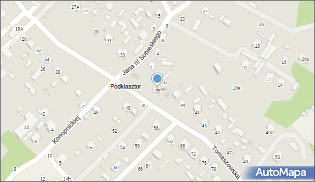 Krasnobród, Tomaszowska, 35, mapa Krasnobród