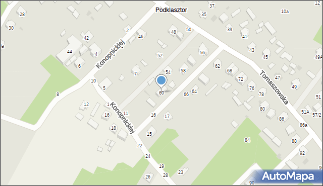 Krasnobród, Tomaszowska, 60, mapa Krasnobród