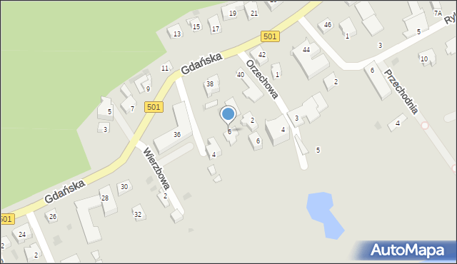 Krynica Morska, Topolowa, 6, mapa Krynica Morska