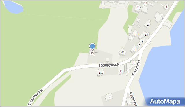 Łagów, Toporowska, 13, mapa Łagów