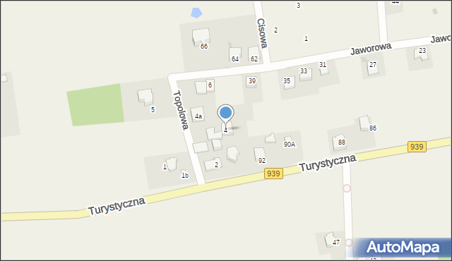 Łąka, Topolowa, 4, mapa Łąka