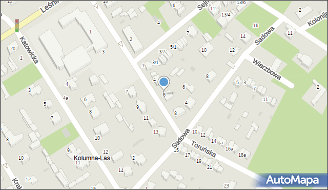 Łask, Toruńska, 6, mapa Łask