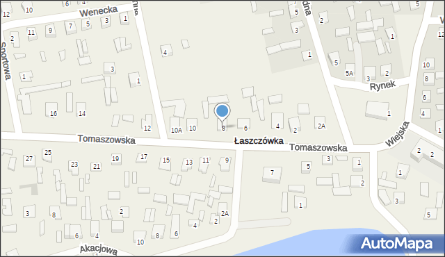 Łaszczówka, Tomaszowska, 8, mapa Łaszczówka