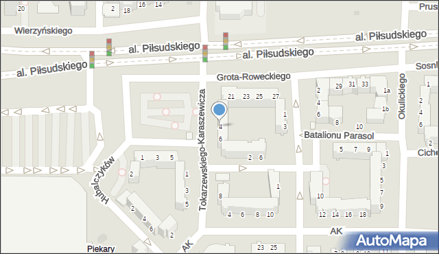 Legnica, Tokarzewskiego-Karaszewicza Michała, gen., 4, mapa Legnicy