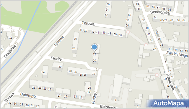 Legnica, Torowa, 22, mapa Legnicy