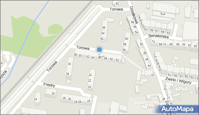 Legnica, Torowa, 46, mapa Legnicy