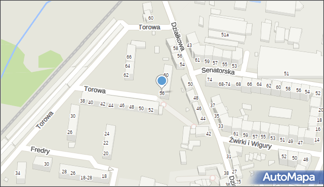 Legnica, Torowa, 56, mapa Legnicy